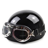 Vintage Style Riding Helmet National Flag Open Face Half Chopper Cruiser Scooter Touring Goggles Visor